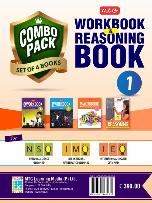 Class 1: Work book and Reasoning Book Combo for NSO-IMO-IEO