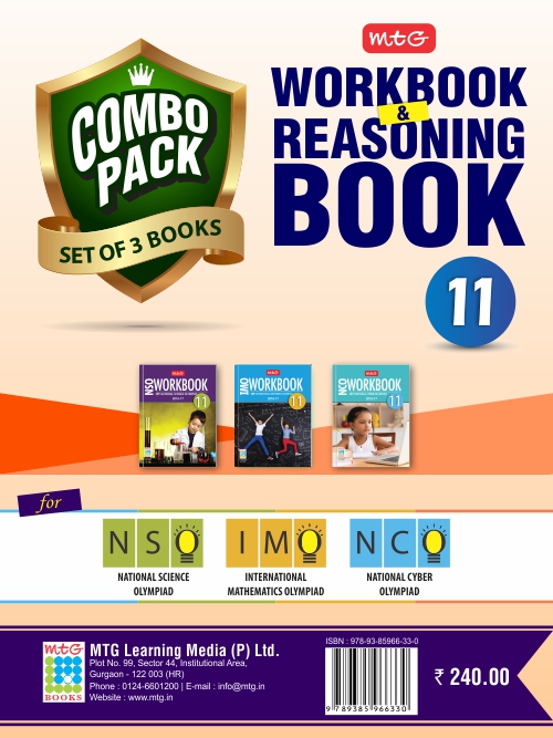 Class 11: Work book and Reasoning Book Combo for NCO-NSO-IMO